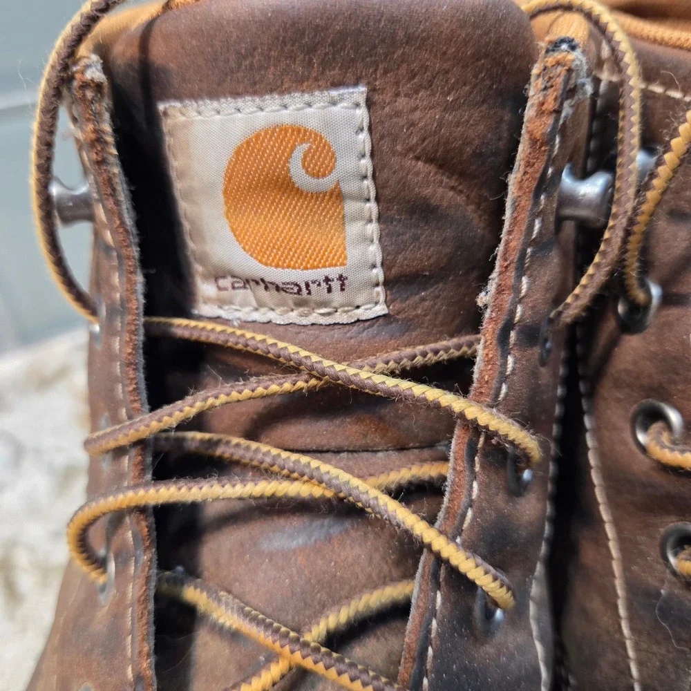 Carhartt Mens CMX4023 Lightweight Wedge Work Boots Brown Leather Moc Toe 11 M